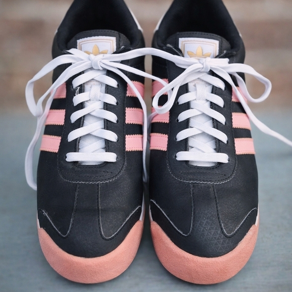 adidas Shoes - Adidas Samoa Trefoil Sneakers Black Pink Retro Trainers Women’s 8.5 Casual